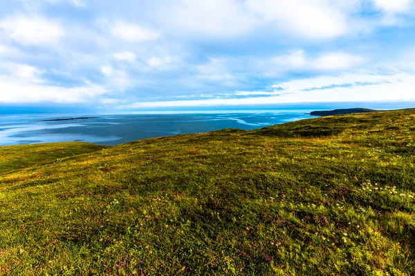 Nuvens São Refletidas Pôr Sol Lago Myvatn Perto Husavik Município — Fotografia de Stock