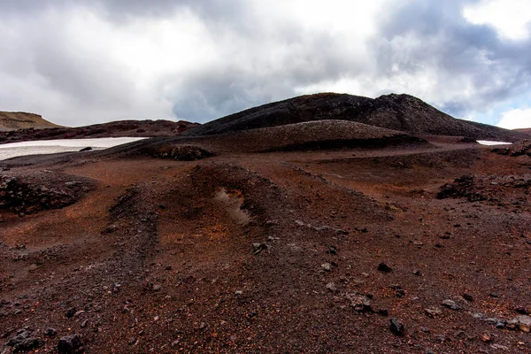 Expanses Lava Rock Black Deep Red Colors Crater Vulcan Askja — 图库照片