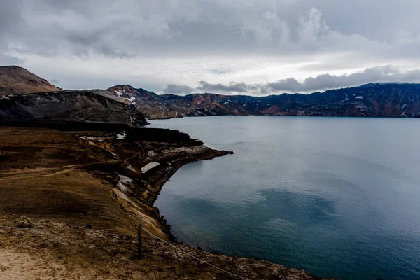 Lake Oskjuvatn Crater Askja Stratovolcano Located Iceland North Vatnajokull Glacier — Stockfoto