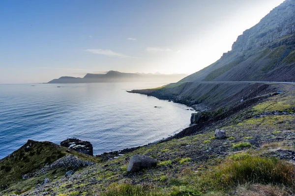 Icelandic Fjord Ocean Covered Mountains Borgarfjordur Eystri Eastern Iceland — 图库照片