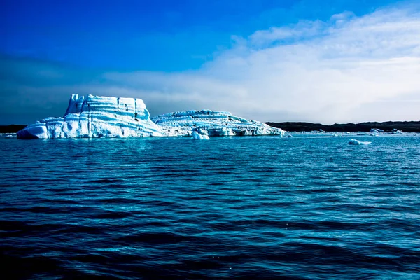 Die Jokulsarlon Gletscherlagune Voller Eisberge Liegt Südosten Islands Der Jokulsarlon — Stockfoto