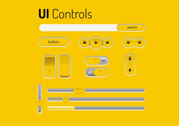 Yellow controls and tuners on a yellow background — Stock Vector