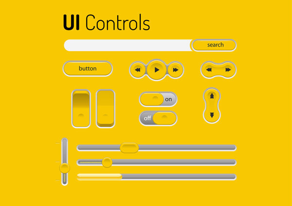 Yellow controls and tuners on a yellow background