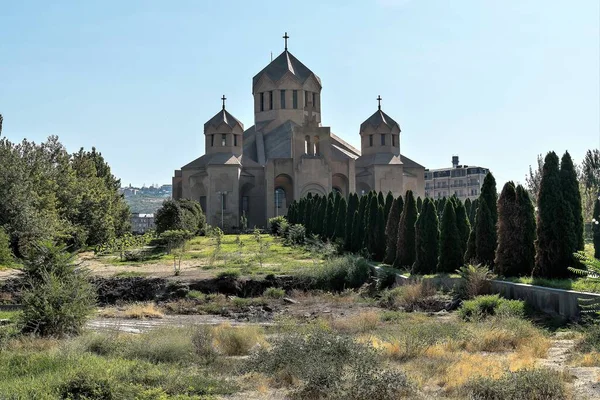 Armênia Erevan Setembro 2021 Vista Lateral Maior Catedral Armênia — Fotografia de Stock