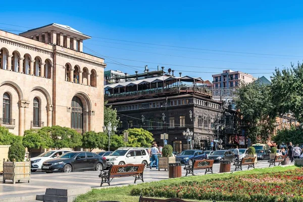 Armenia Erevan Settembre 2021 Inizio Della Strada Abovyan Nel Centro — Foto Stock