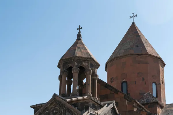 Armênia Khor Virap Setembro 2021 Cúpulas Com Cruzes Igreja Santíssima — Fotografia de Stock