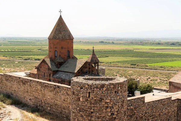 Armênia Khor Virap Setembro 2021 Vista Antigo Mosteiro Cristão — Fotografia de Stock