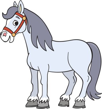 Arkadaki gri at bize bakıyor.