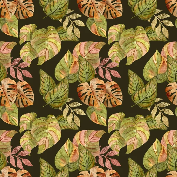 Abstracte Naadloze Patroon Met Bloemen Elementen Textuur Voor Behang Stof — Stockfoto