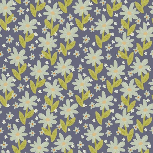 Nahtloser Hintergrund Mit Niedlichen Floralen Elementen Helles Muster Für Tapeten — Stockfoto