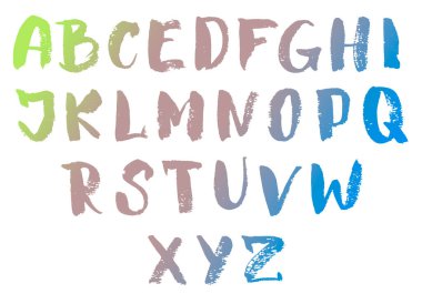 Harfler seti, suluboya alfabe. Davetiye, tebrik kartı, logo ve poster için baş harfleri mükemmel.. 