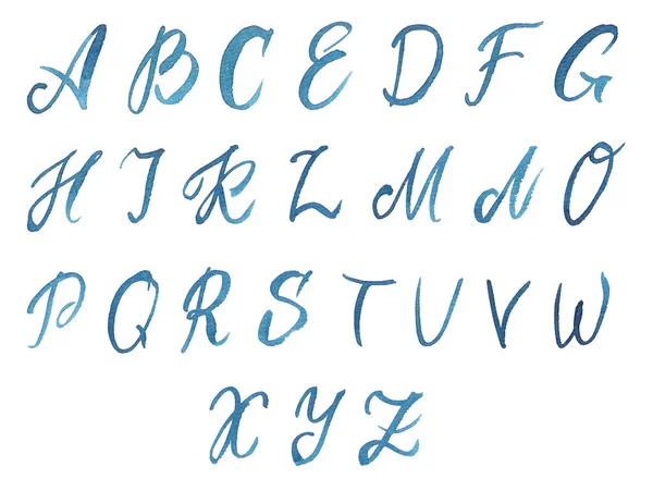 Ensemble Lettres Alphabet Style Aquarelle Initiales Monogramme Parfaitement Pour Invitation — Photo