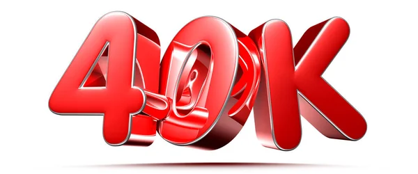 40K Rote Illustration Auf Weißem Hintergrund Mit Clipping Pfad — Stockfoto