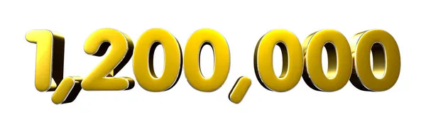 1200 000 Золотых Серебра Иллюстрации Белом Фоне Вырезкой Пути — стоковое фото
