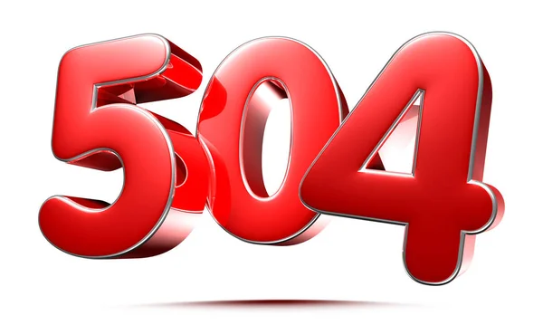 Afgeronde Rode Cijfers 504 Witte Achtergrond Illustratie Met Knippad — Stockfoto
