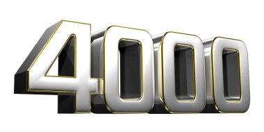 4000 paslanmaz çelik kenar, beyaz arkaplan ve kırpma yolu ile 3D illüstrasyon.