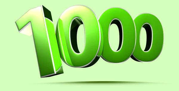 Nummer 1000 Groen Illustratie Licht Groene Achtergrond Met Clipping Pad — Stockfoto