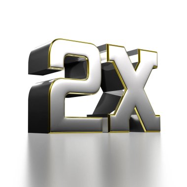 2X paslanmaz çelik kenar 3D resim beyaz zemin üzerinde kırpma yolu ile.