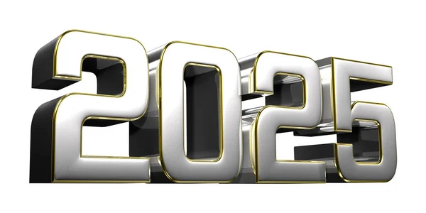 2025 Золотий Фланець Нержавіючої Сталі Ілюстрація Білому Тлі Відсічним Контуром — стокове фото