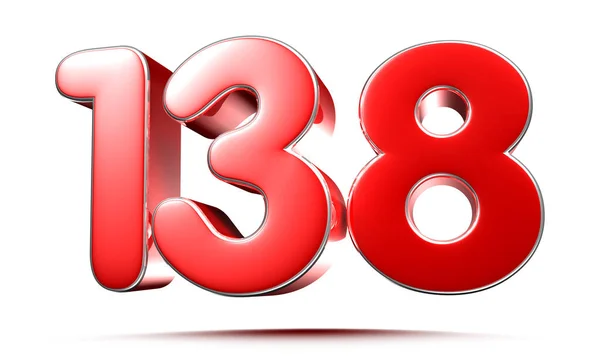 Красная Цифра 138 Белом Фоне Иллюстрация Вырезанием Пути — стоковое фото