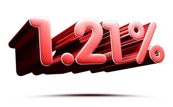 Red Number Percent Illustration White Background Clipping Path — Stock Photo, Image