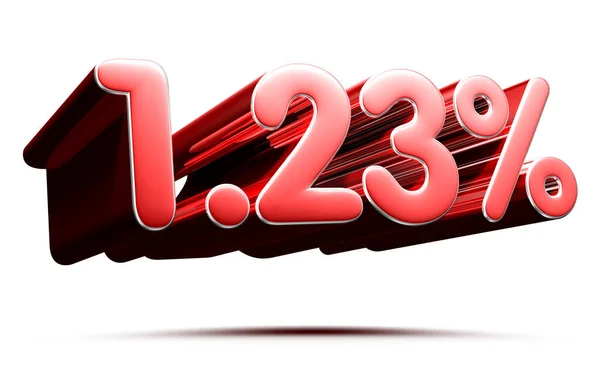 Red Number Percent Illustration White Background Clipping Path — Stock Photo, Image