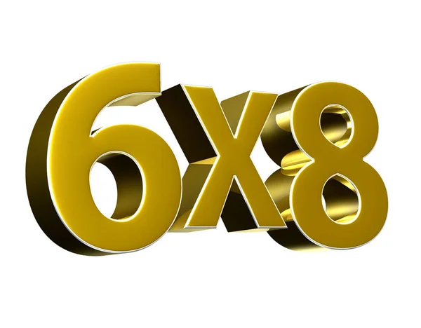 Number 6X8 Gold Illustration White Background Clipping Path Signs Indicating — Stockfoto
