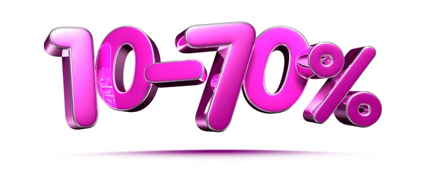 粉红10 3D图解签署白色背景 特价10 折扣标签 销售高达10 分享10 全店折扣 有工作路径 — 图库照片
