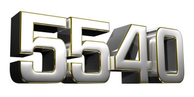 Beyaz arkaplandaki 5540 numaralı paslanmaz çelik kenar 3D resimde çalışma yolu var.