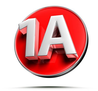 1A red circle 3D illustration on white background have work path.