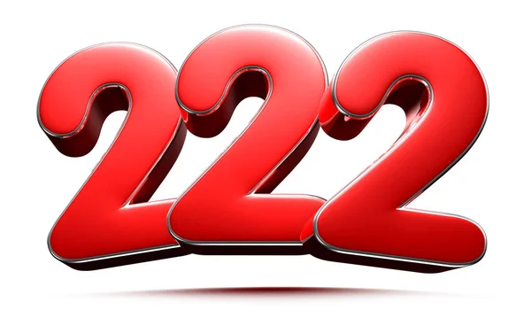 Rounded Red Number 222 Illustration White Background Have Work Path — Foto Stock