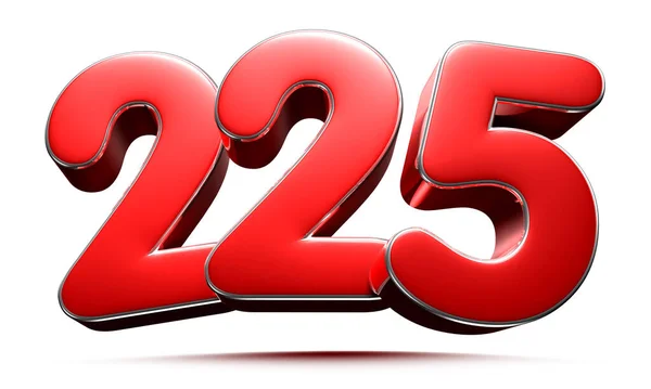 Rounded Red Number 225 Illustration White Background Have Work Path — 图库照片