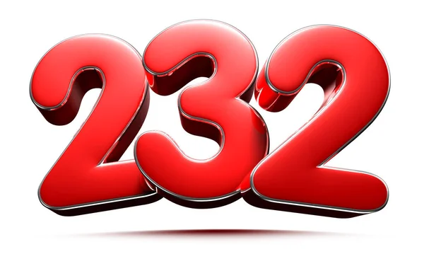 Rounded Red Number 232 Illustration White Background Have Work Path — 图库照片