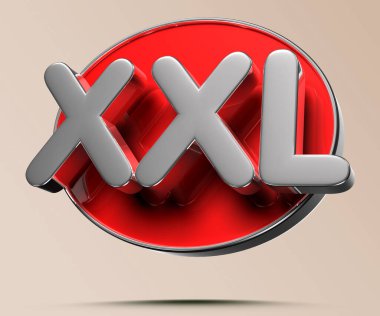 XXL red circle 3D illustration on light cream background have work path.Advertising signs. Product design. Product sales.
