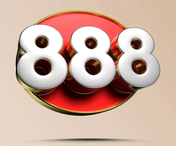 888 Gold Rim Illustration Light Cream Background Have Work Path — Stockfoto
