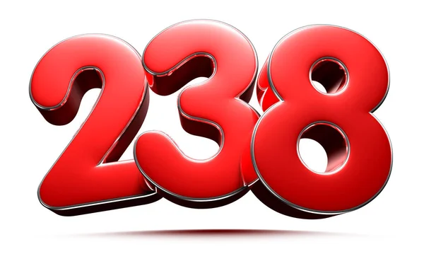 Rounded Red Number 238 Illustration White Background Have Work Path — Stock Photo, Image
