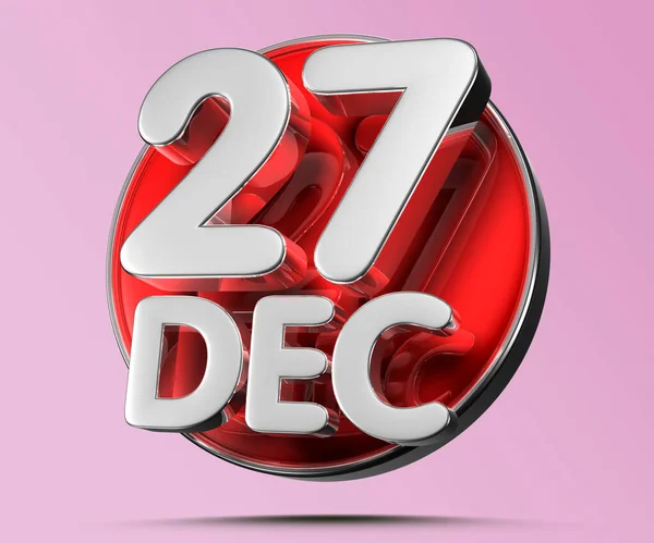 Tag Des Monats Dezember Illustration Roter Kreis Hellrosa Hintergrund Haben — Stockfoto