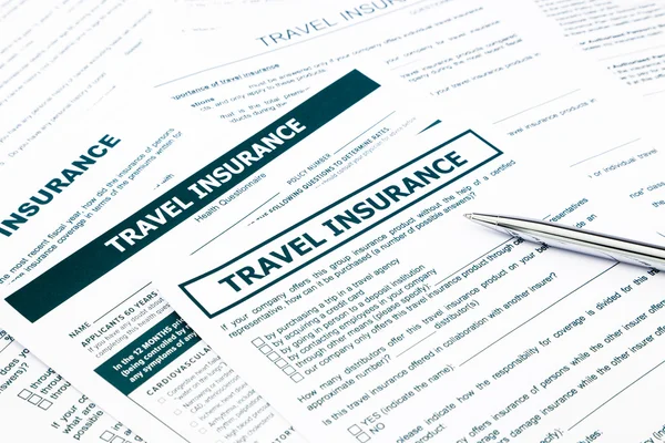 Travel insurance form — Stock Photo, Image