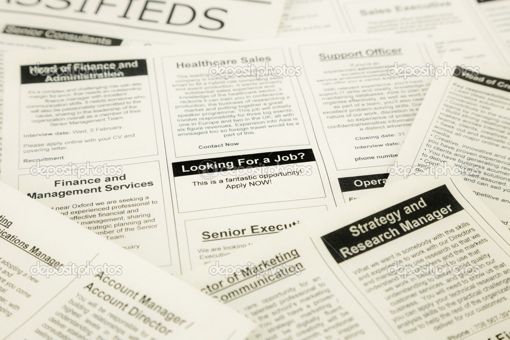 jobs search on classifieds and newspaper 