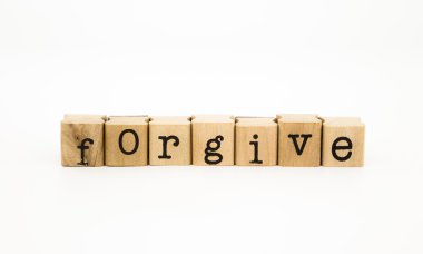 Forgive wording, ethic and merit concept clipart