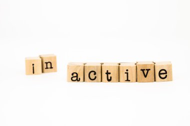 Split inactive wording, active wording for motivation concept clipart