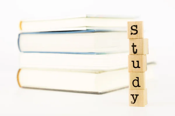 Study wording and books — Stock Photo, Image