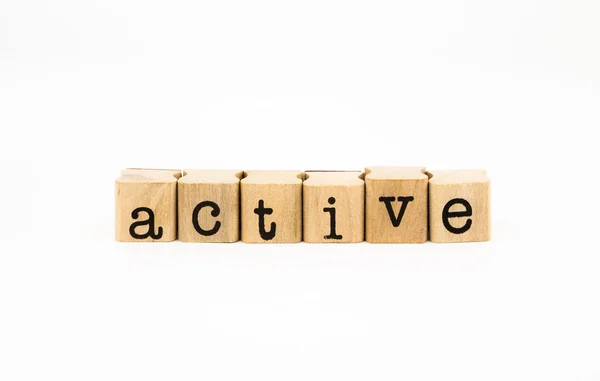 Active wording isolate on white background — Stock Photo, Image