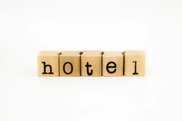 Hotelaufschrift isoliert auf weißem Hintergrund — Stockfoto