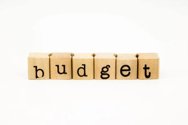 Libellé du budget isoler sur fond blanc — Photo