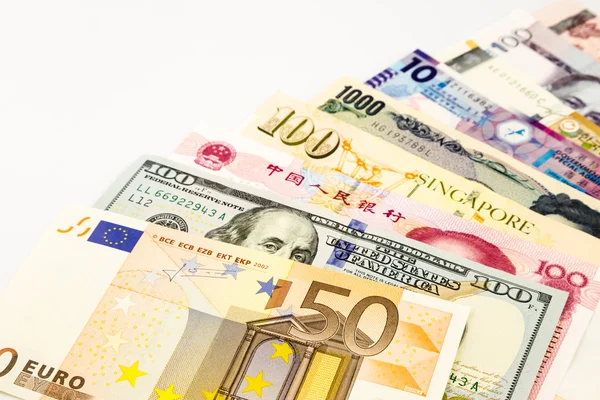 World currency banknotes — Stock Photo, Image