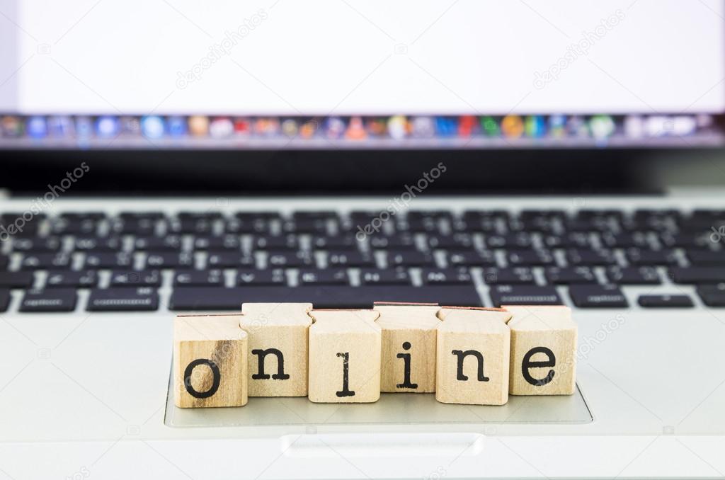 online wording stack on laptop