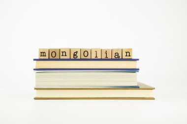 Moğolca dil kelime ahşap pullar ve kitaplar