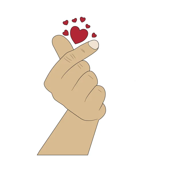 Αντρικό Χέρι Ερωτικό Σημάδι Κορεάτικη Χειρονομία — Διανυσματικό Αρχείο