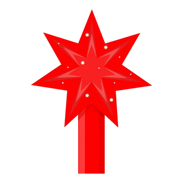 Haut Sapin Rouge Lumineux Étoile Rouge Noël Pour Arbre Décoration — Image vectorielle